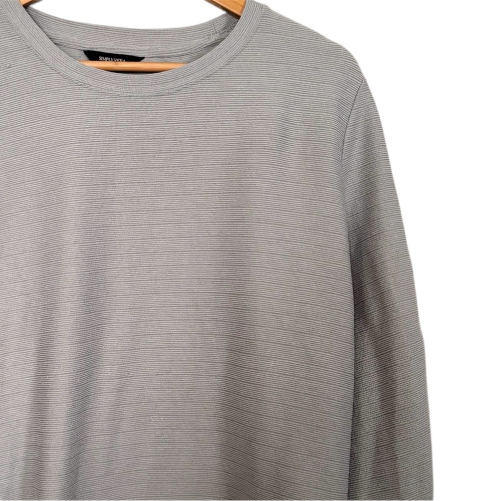💥 Simply Vera Vera Wang Light Gray Bunch Sleeve Sweater